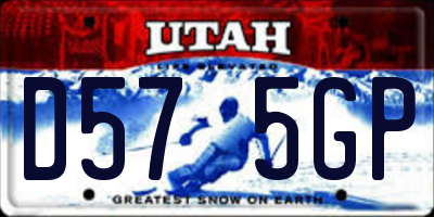 UT license plate D575GP