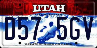 UT license plate D575GV