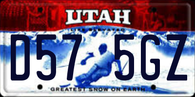 UT license plate D575GZ