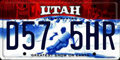 UT license plate D575HR