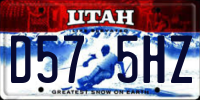 UT license plate D575HZ