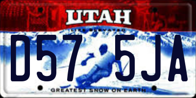 UT license plate D575JA