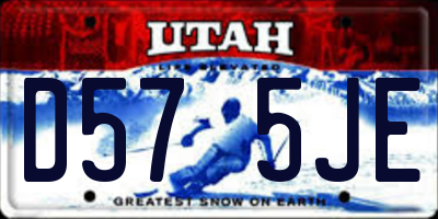 UT license plate D575JE
