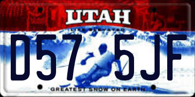 UT license plate D575JF