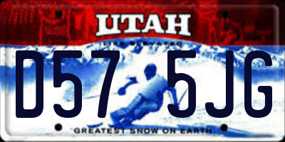 UT license plate D575JG