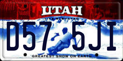 UT license plate D575JI