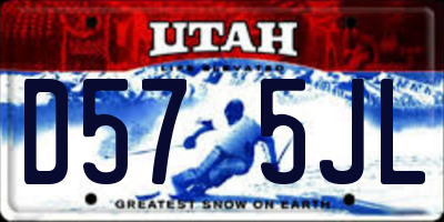 UT license plate D575JL