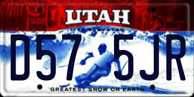 UT license plate D575JR