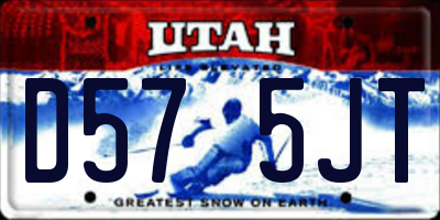 UT license plate D575JT