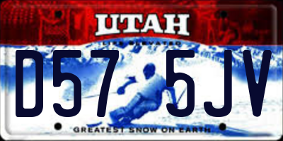 UT license plate D575JV