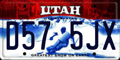 UT license plate D575JX