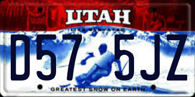 UT license plate D575JZ