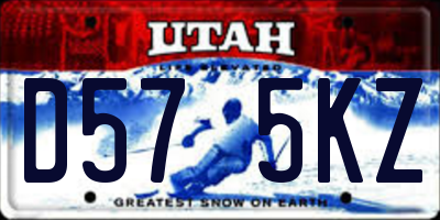 UT license plate D575KZ