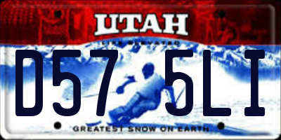 UT license plate D575LI
