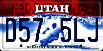 UT license plate D575LJ