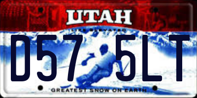 UT license plate D575LT