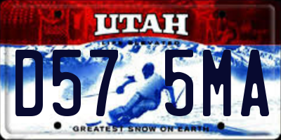 UT license plate D575MA