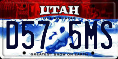 UT license plate D575MS
