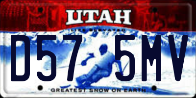 UT license plate D575MV