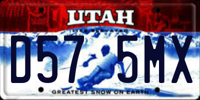UT license plate D575MX