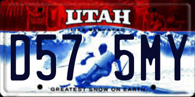UT license plate D575MY