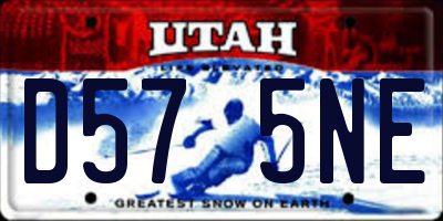 UT license plate D575NE