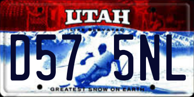UT license plate D575NL