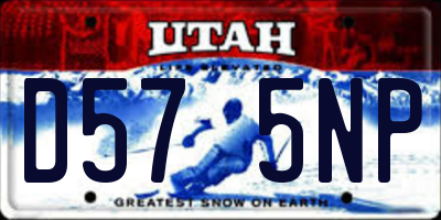UT license plate D575NP