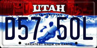UT license plate D575OL