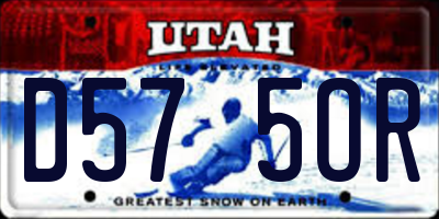 UT license plate D575OR
