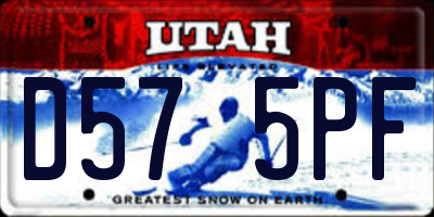UT license plate D575PF