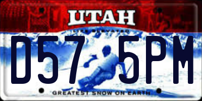 UT license plate D575PM