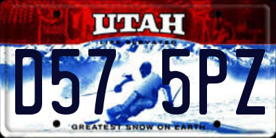 UT license plate D575PZ