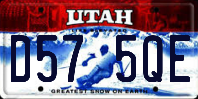 UT license plate D575QE