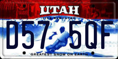 UT license plate D575QF