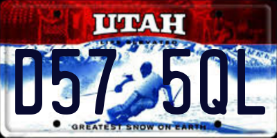 UT license plate D575QL