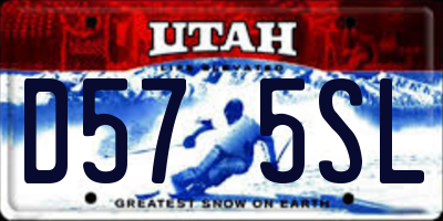 UT license plate D575SL
