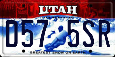 UT license plate D575SR