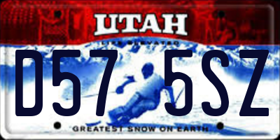 UT license plate D575SZ