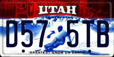 UT license plate D575TB