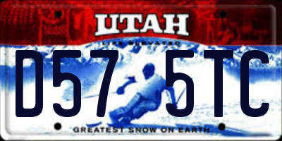 UT license plate D575TC