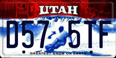 UT license plate D575TF
