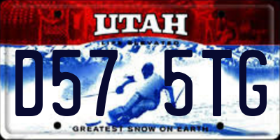 UT license plate D575TG