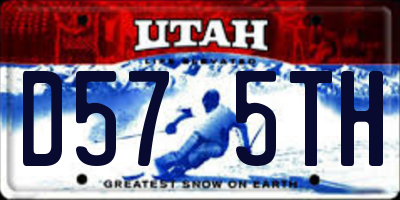 UT license plate D575TH