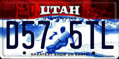UT license plate D575TL