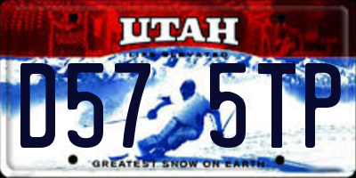 UT license plate D575TP
