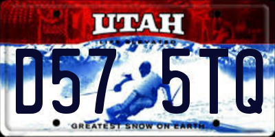 UT license plate D575TQ