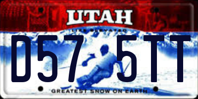 UT license plate D575TT
