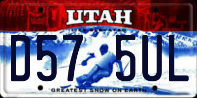 UT license plate D575UL