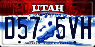 UT license plate D575VH